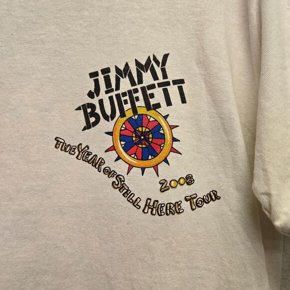 Vintage Y2K Jimmy Buffett 2008 Tour T-Shirt S Country Tropical Band Tee Off Whit - Picture 4 of 7